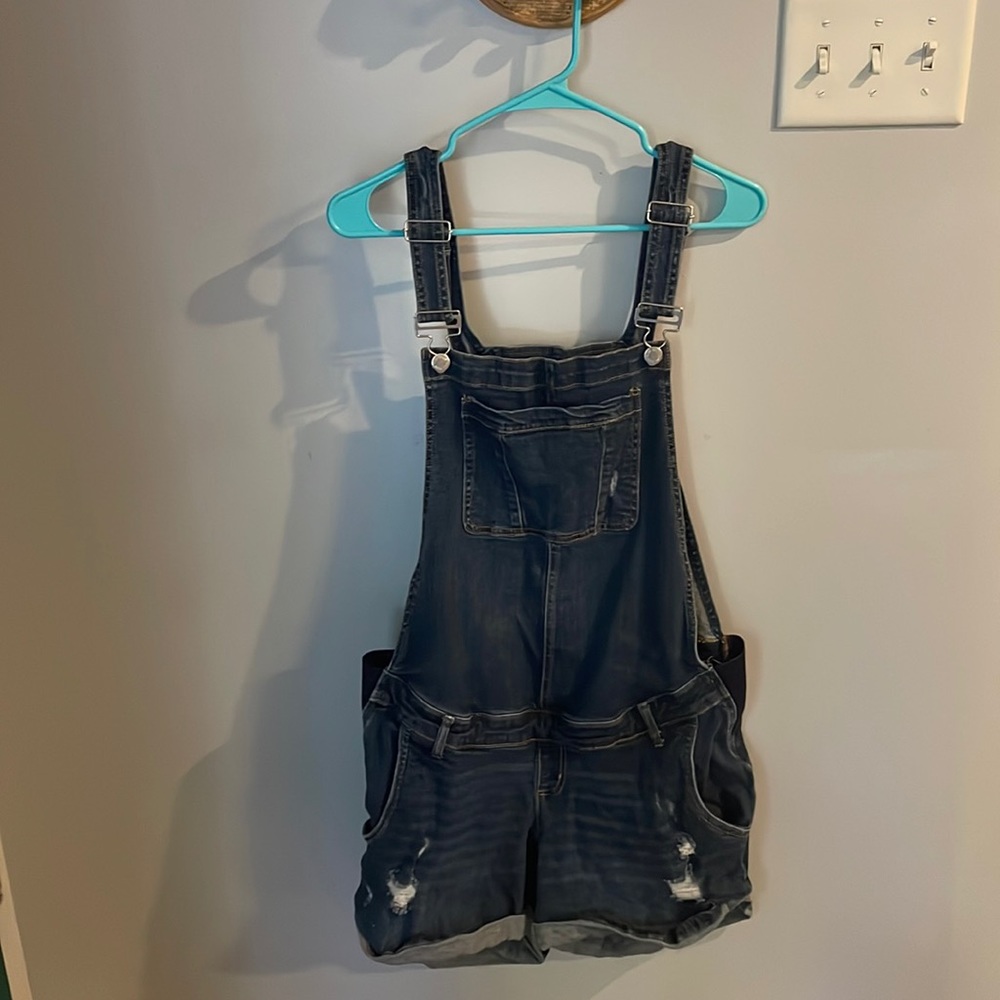 Motherhood Maternity Short Overalls Plus Size